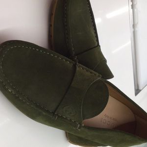 GUCCI loafers suede olive ORIGINAL SIZE 10 1/2